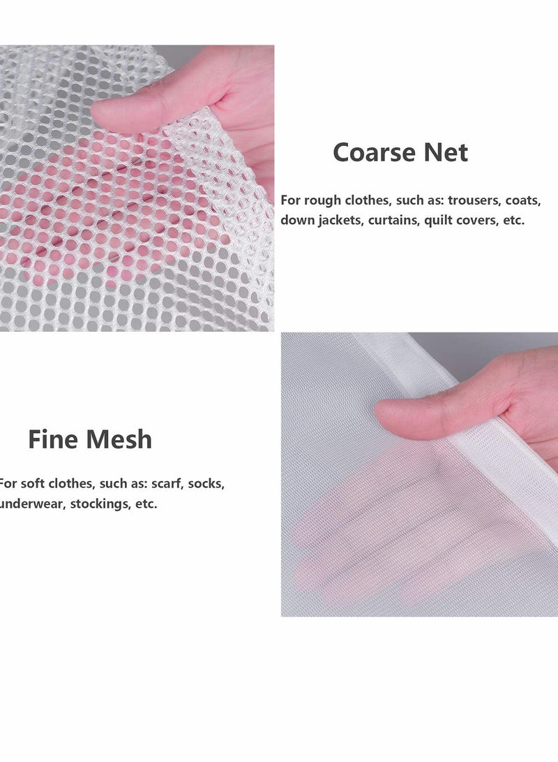 Set of 2 Large Laundry Bags,  31" x 24" Mesh Laundry Bags with Drawstring, Durable Wash Bag for Delicates, Garment Laundry Mesh Bag for Family, College Dorm, Apartment (Coarse Net + Fine Mesh) - Image 3