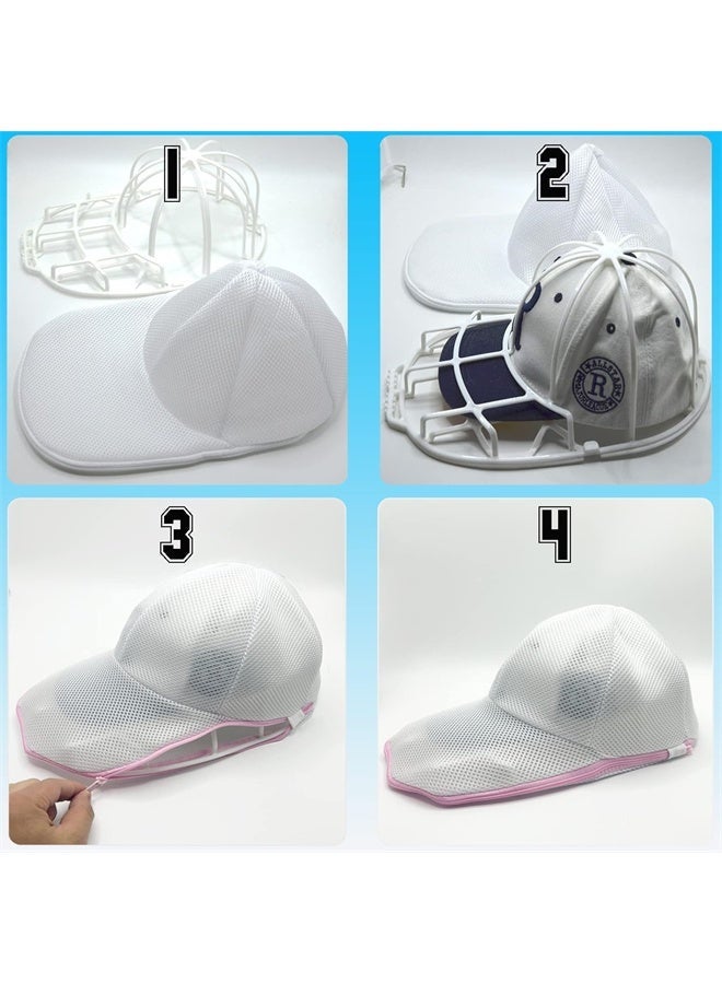 HOMESTAR 2 Pack Hat Washing Bag for Washing Machine, Cap Washer with Mesh Bags, Hat Washer for Baseball Caps - Image 5