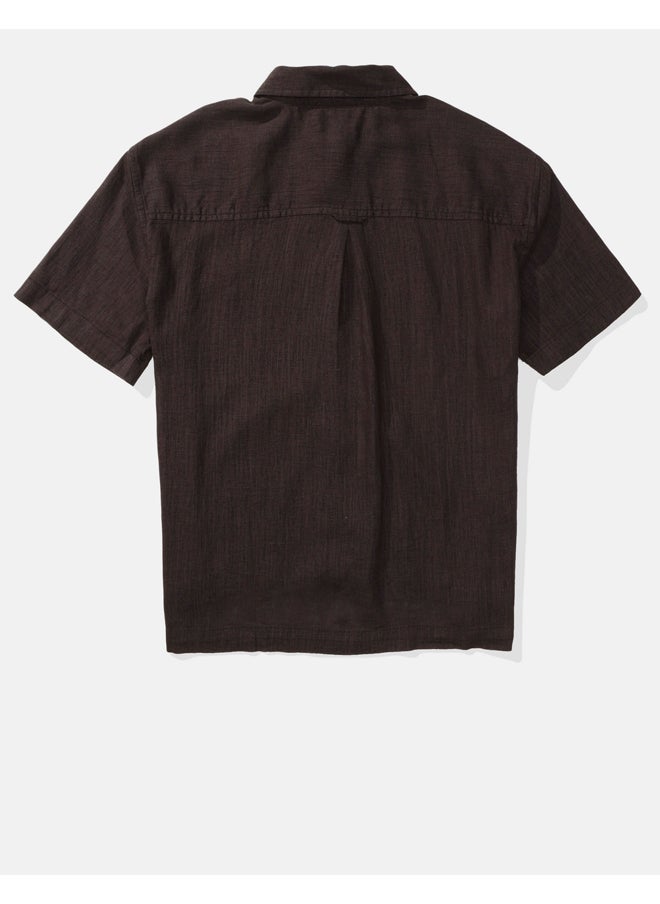 American Eagle - AE قميص أكسفورد كبير الحجم بأزرار - Image 1
