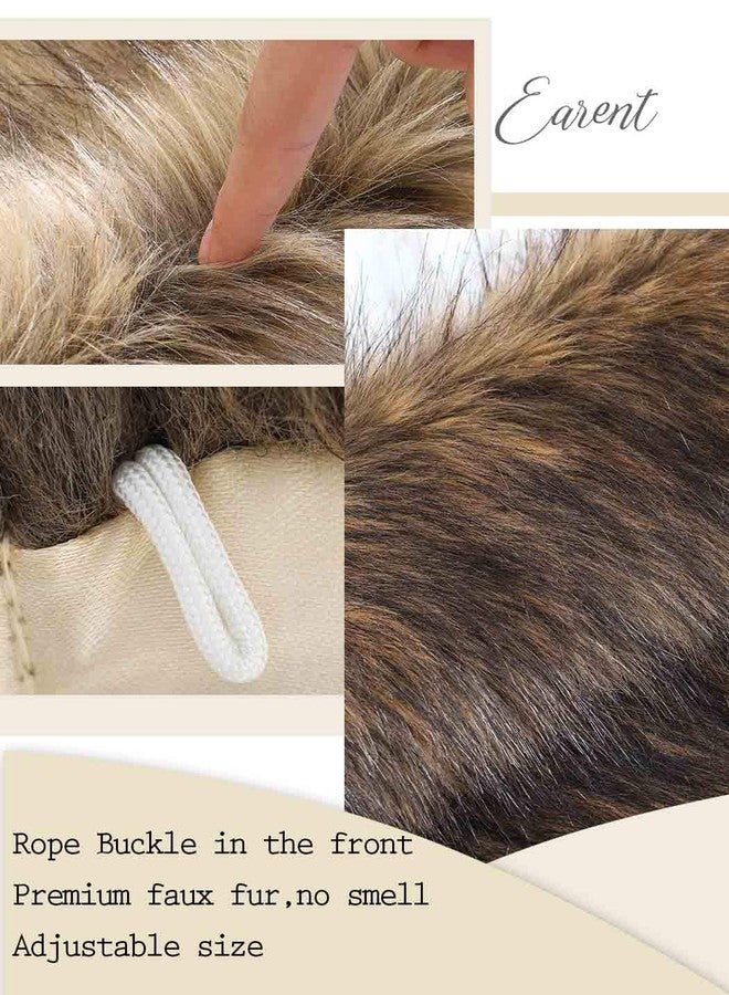 ايفينت شالات وأوشحة من الفرو الصناعي للنساء من إيرينت، بدون أكمام، مستوحاة من موضة عشرينيات القرن الماضي، وشاح من الفرو للعرائس مع بروش، شال شتوي من الفرو للعرائس ووصيفات الشرف (بني) - Image 5