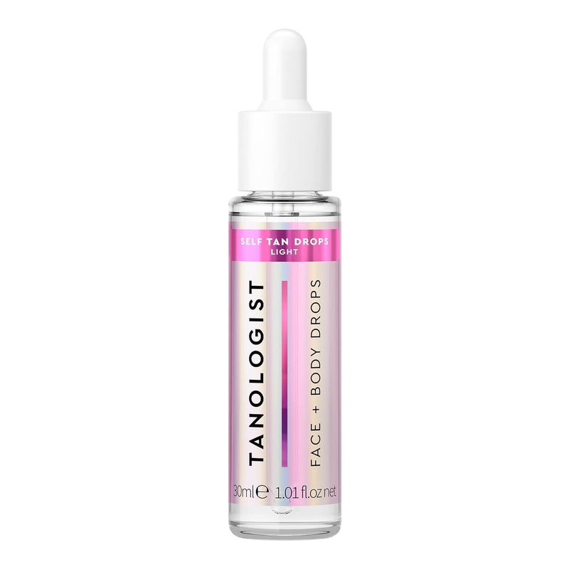 Tanologist Light Self Tan Drops, Streak-Free Body & Face Tanning Drops, No Fake Tan Smell, For Moisturizer & Lotion, Bronzing Face Tanner, Skincare Ingredients, Vegan, 1.01 fl. oz/30 ml Bottle