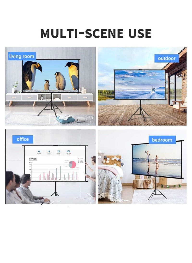 Generic Projector Screen with Stand, 100 Inch Movie Screen, 16:9 4K HD Projection Screen for Indoor Outdoor, Projector Screen and Stand with Bag for Home Theater Backyard Cinema (100")  - Image 5