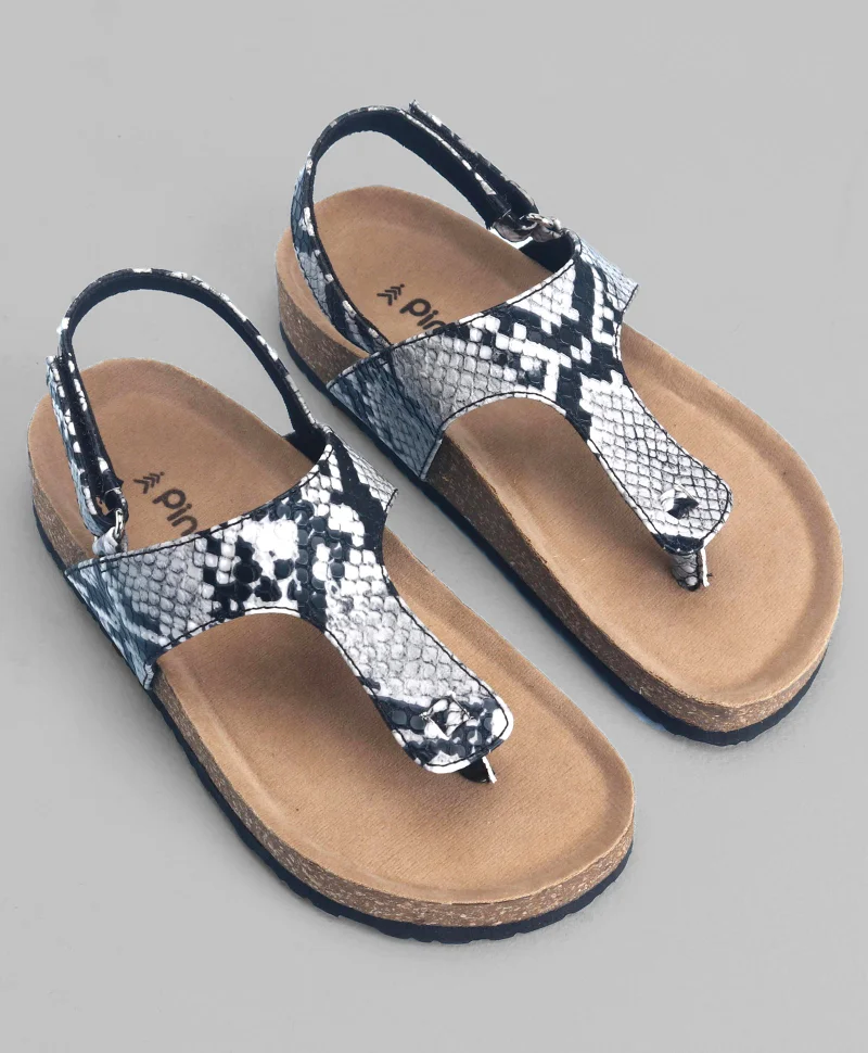 Pine Kids Pine Kids Casual Wear Sandals with Velcro Belt Closure - Silver