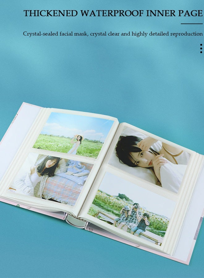DUNISO ألبوم صور كرتوني يحتوي على 200 جيب لصور مقاس 6 بوصات، ألبوم صور محمول لحفلات الزفاف العائلية والأولاد والبنات - Image 3