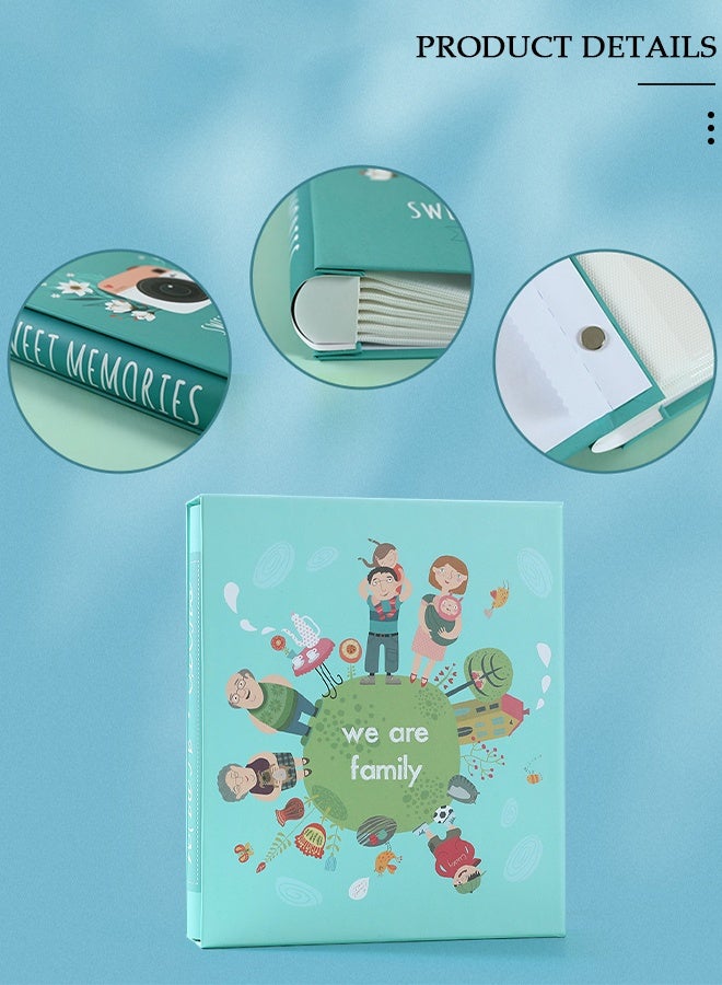 DUNISO ألبوم صور كرتوني يحتوي على 200 جيب لصور مقاس 6 بوصات، ألبوم صور محمول لحفلات الزفاف العائلية والأولاد والبنات - Image 4