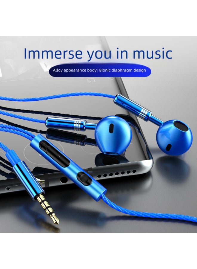 نيوترل سماعات أذن نصف داخلية بسلك معدني جديدة، باس قوي، مع تحكم سلكي وميكروفون، سماعات هاتف محمول - Image 2