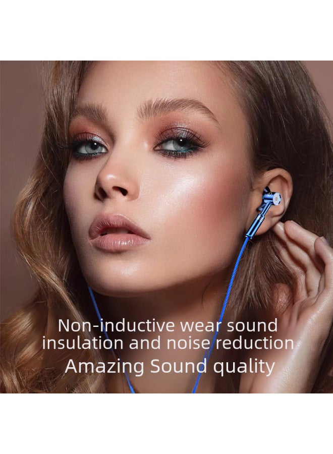 نيوترل سماعات أذن نصف داخلية بسلك معدني جديدة، باس قوي، مع تحكم سلكي وميكروفون، سماعات هاتف محمول - Image 3