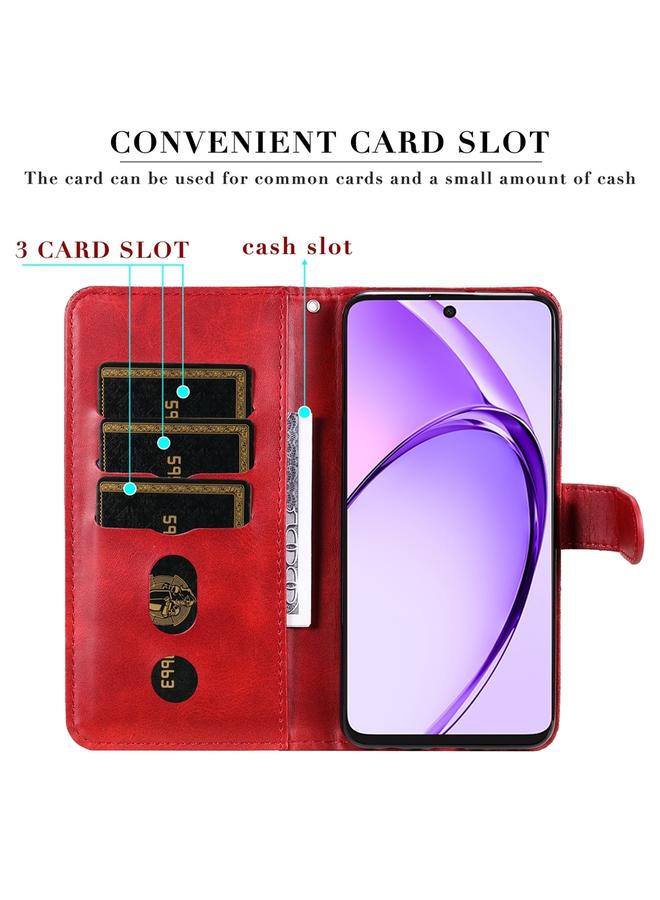 اس-توب جراب لهاتف OPPO A3x 4G / A3x 5G، جراب هاتف من جلد العجل بتصميم عصري هندي مع سحاب - Image 4