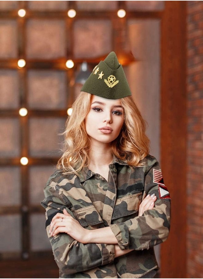 Generic Stewardess Hat Airline Cap Nautical Sailor Three Stars Performance Costume Pilot Captain Hair Accessories for Party Musical  - Image 3