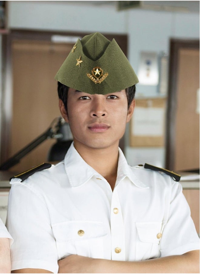 Generic Stewardess Hat Airline Cap Nautical Sailor Three Stars Performance Costume Pilot Captain Hair Accessories for Party Musical  - Image 4