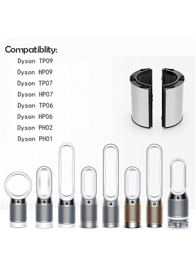 Replacement Filter for Dyson Air Purifier with Cleaning Brush, H13 Grade HEPA + Carbon Filter Compatible with HP04 TP04 DP04 PH04 HP09 TP09 HP07 TP07 HP06 TP06, Black
