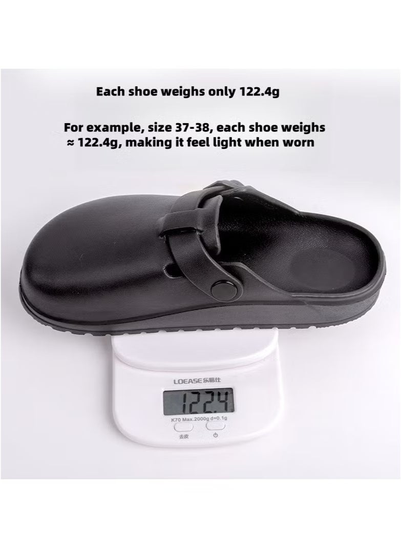 Surgical Shoes, Closed Sole Breathable Shoes for Men and Women, Protective Shoes with Vents for Doctors, Nurses, and Laboratory Workers, Non-Slip Sandals (Black).  - Image 4