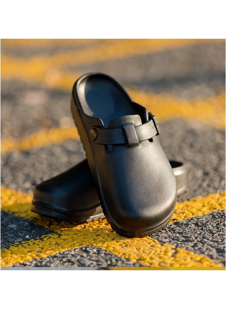 Surgical Shoes, Closed Sole Breathable Shoes for Men and Women, Protective Shoes with Vents for Doctors, Nurses, and Laboratory Workers, Non-Slip Sandals (Black).  - Image 2