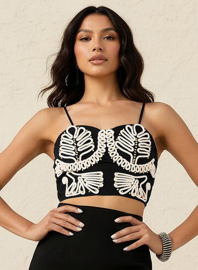 Splash FAV Women Embroidered Crop Top - Image 1