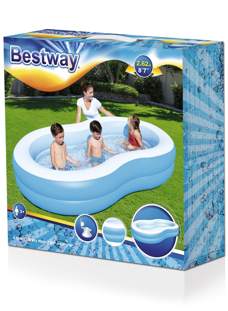 Bestway The Big Lagoon Inflatable Family Pool 262x157x46cm | Inflatable Pool | Kiddie Pool | Easy to Set Up | Backyard Pool | Family Pool Perfect for Summer - Image 1
