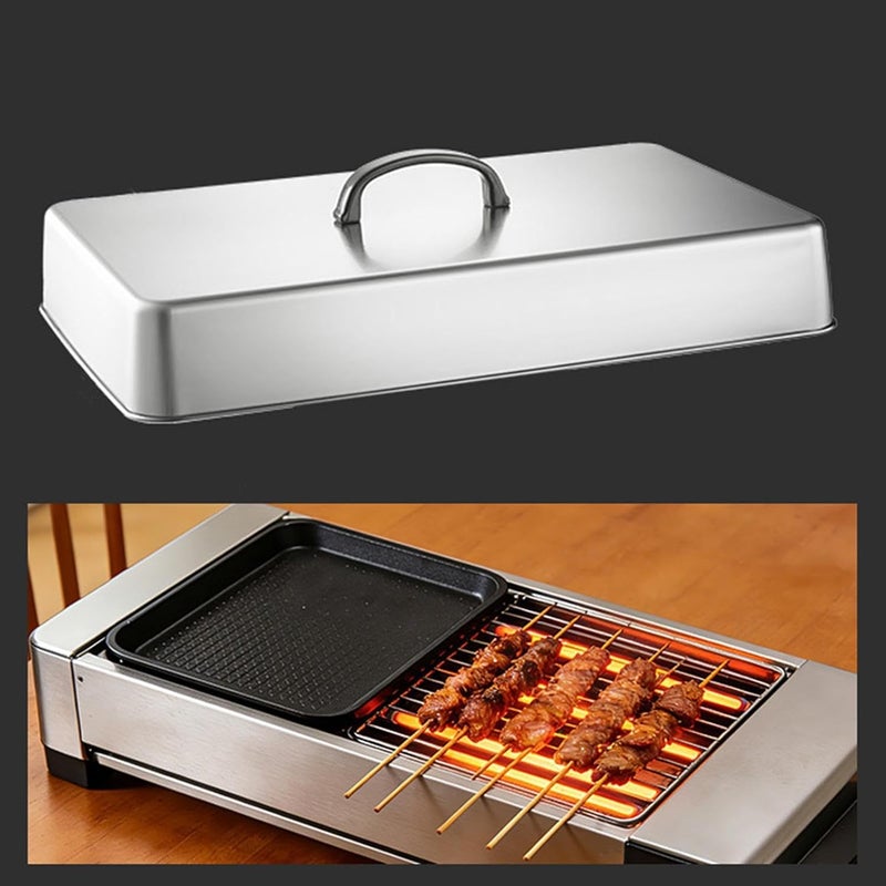 Cheese Melting Dome | Heat-Resistant Rectangular Lids with Non-Slip Handle,Flat Top Griddle Accessories | for BBQ Campfire Cooking Outdoor Food Meat Burger Vegetable - Image 5