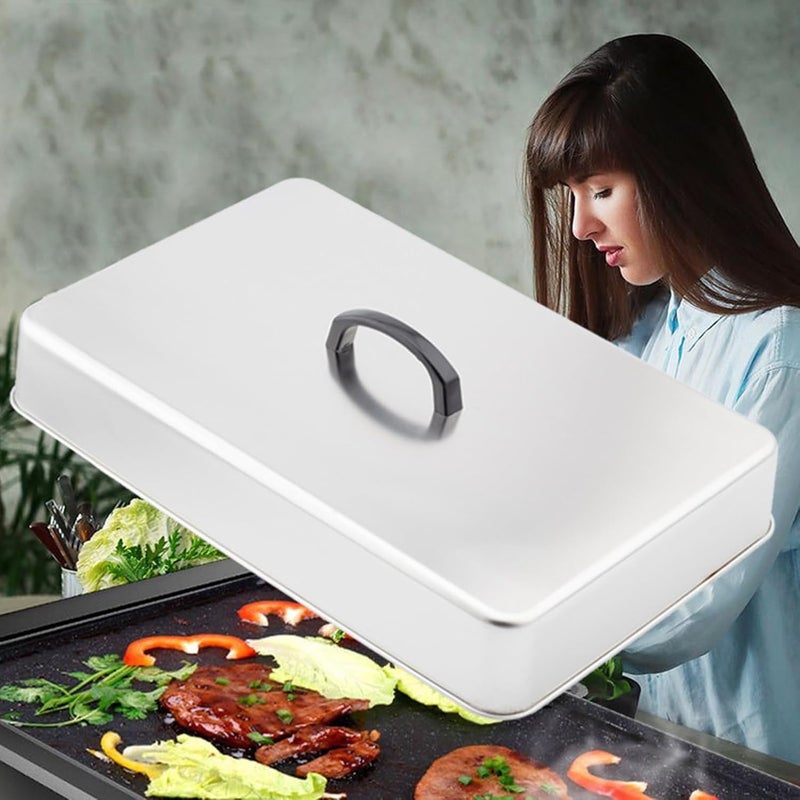 Cheese Melting Dome | Heat-Resistant Rectangular Lids with Non-Slip Handle,Flat Top Griddle Accessories | for BBQ Campfire Cooking Outdoor Food Meat Burger Vegetable - Image 4
