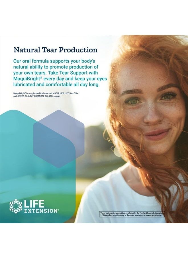 Life Extension - Tear Support with MaquiBright 60mg - Maqui Berry Extract Eye Health Supplement For Dry Eyes - Tear Production Formula - Non-GMO, Gluten-Free, Vegetarian - 30 Capsules - Image 1