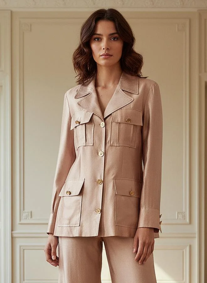 ايكونيك Iconic Regular Shacket with Pockets