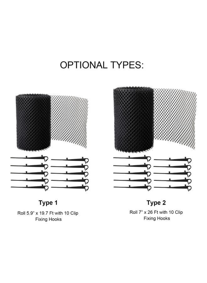 NIBEMINENT 11-Piece Gutter Guard Mesh Net Leaves Protection Cover With Fixing Hooks Black  - Image 5
