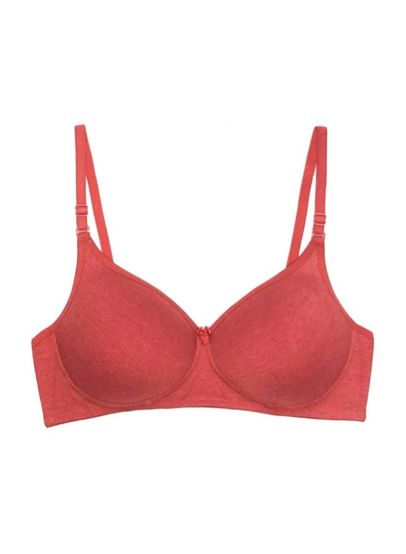 Love Bell Women's Everyday Padded Bra - Full Coverage - Premium Cotton - Lovebell Woman Wirefree T-shirt Bra (b, Sensual Red, 36) - Image 4