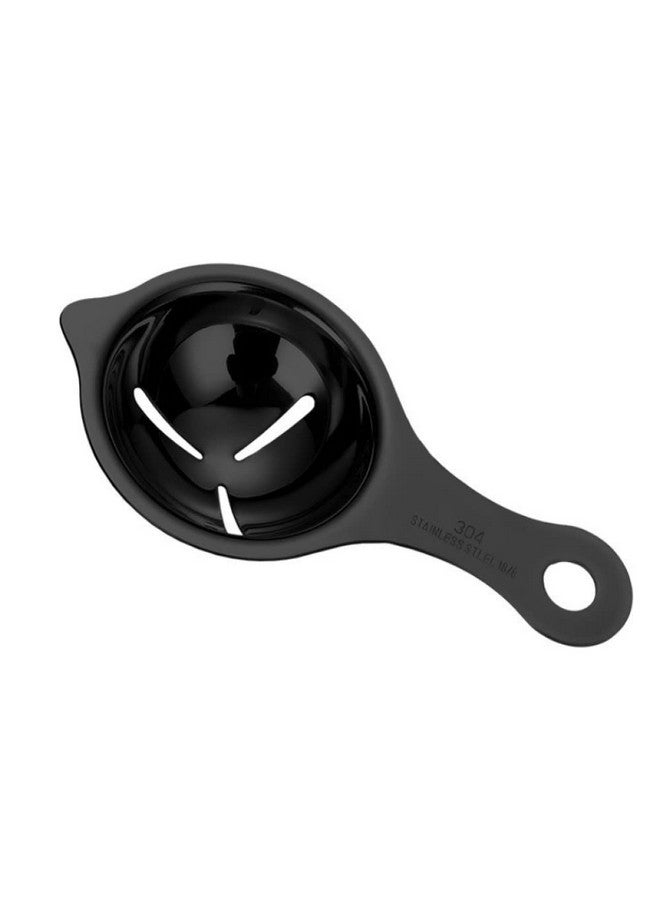 RANUR Import Stainless Steel Egg Separator, Egg Yolk Separator, Egg White Separator, Egg Filter, Egg Kitchen Tool, Egg Gadgets, Food Certified with Hanging Hook 1 Piece (Black) - Image 1