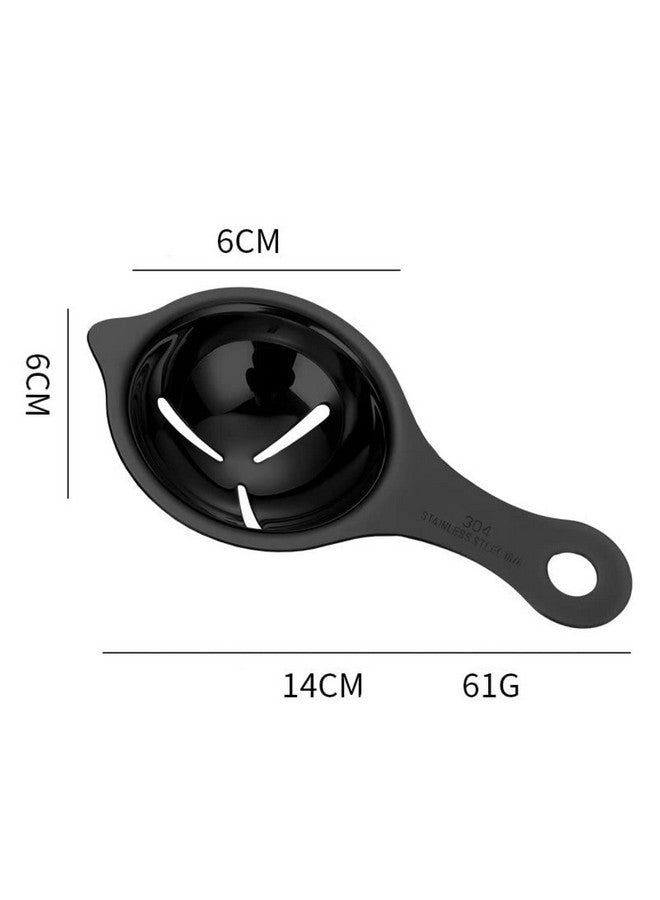 RANUR Import Stainless Steel Egg Separator, Egg Yolk Separator, Egg White Separator, Egg Filter, Egg Kitchen Tool, Egg Gadgets, Food Certified with Hanging Hook 1 Piece (Black) - Image 2