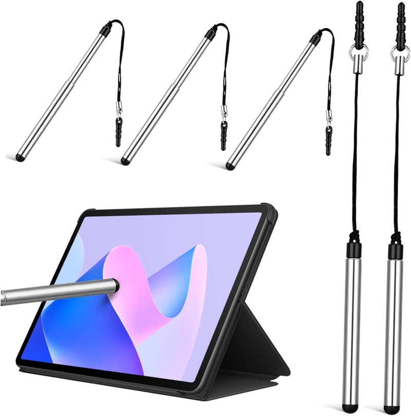 DOITOOL 5pcs Thin Retractable Capacitive Stylus Pens for Smartphones and Tablets, High Precision Touchscreen Pens for Writing and Drawing on Touch Devices - Image 1