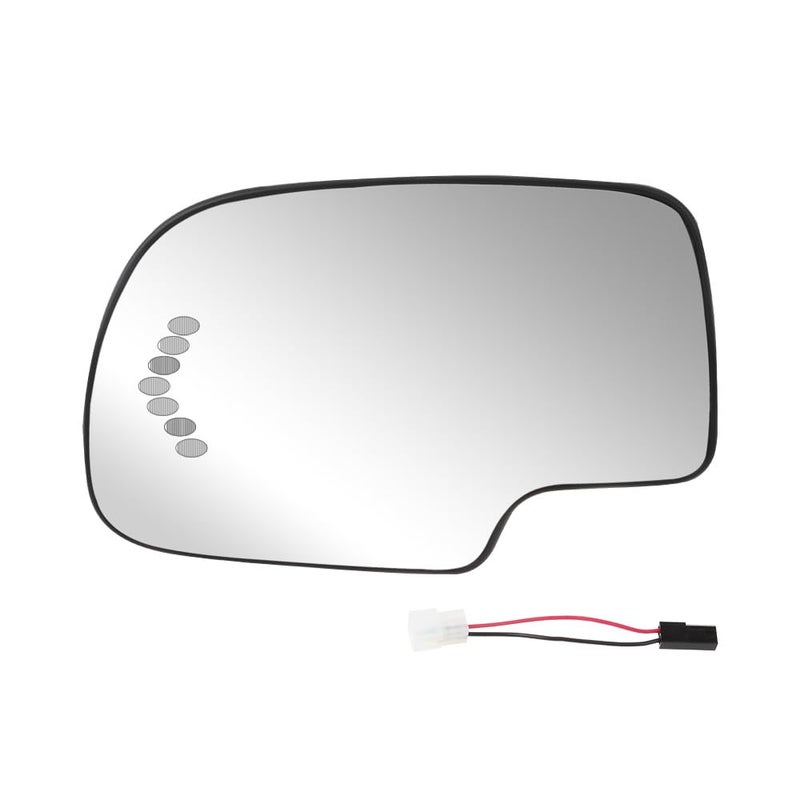 Senzeal Driver Side Mirror Glass Replacement for Chevrolet Suburban Silverado Cadillac Escalade GMC Sierra Yukon Chevy Avalanche 20032007 Heated Mirrors with Turn Signal 88944391 Left Side