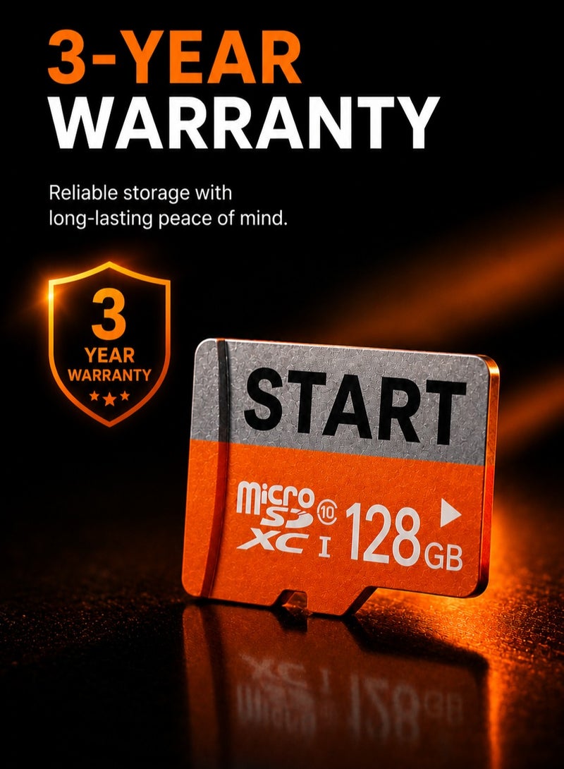 START Original 128GB microSDXC UHS-I Class 10 Memory Card with SD Adapter, Full HD Support, Waterproof & Shockproof, Compatible with Android Phones, Cameras, Tablets & Computers, 3-Year Warranty - Image 4