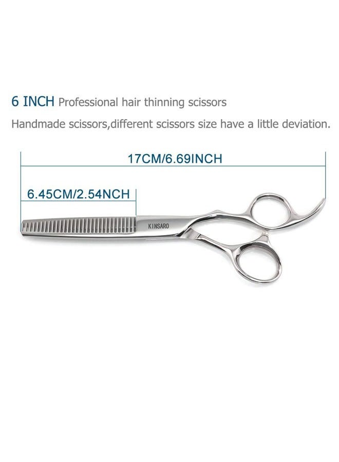 KINSARO Professional Hair Scissors 6 Inch Hair Thinning Shears Barber Scissors Sharp Hair Thinning Scissors 30 Teeth Barber Shears Hair Clippers 440C Shears - Image 2