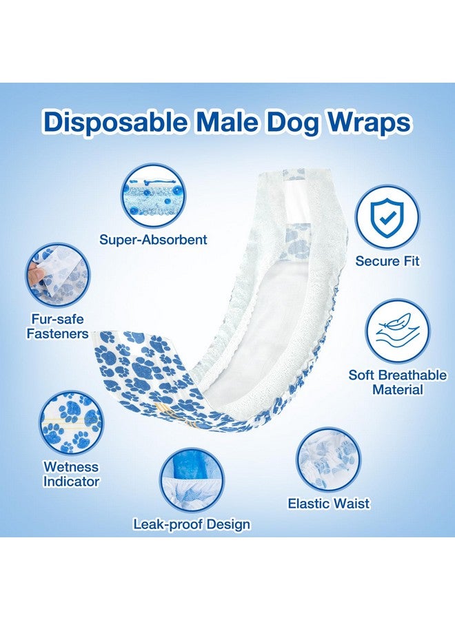 دونو حفاضات الكلاب الذكورية، أغطية الكلاب الذكورية التي تستخدم لمرة واحدة، 40 قطعة، حفاضات الكلاب، مؤشر البلل، أغطية بطن الكلاب المقاومة للتسرب، تقنية الجل سريعة الجفاف، حفاضات الجراء من أجل سلس البول المثير، مقاس صغير - Image 3