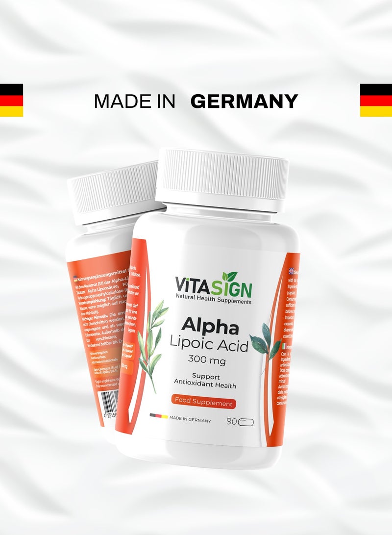 VITASIGN Premium Alpha Lipoic Acid 300mg, 90 Vegan Capsules – Food Supplement - Image 3