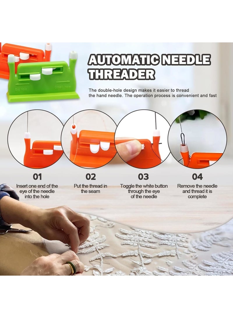SYOSI Automatic Needle Threader Tool, Double Ended Threading Device for Hand Sewing with Dual Tips for Quick and Easy Thread Insertion Suitable for Elderly and Beginners 2 Pack - Image 5
