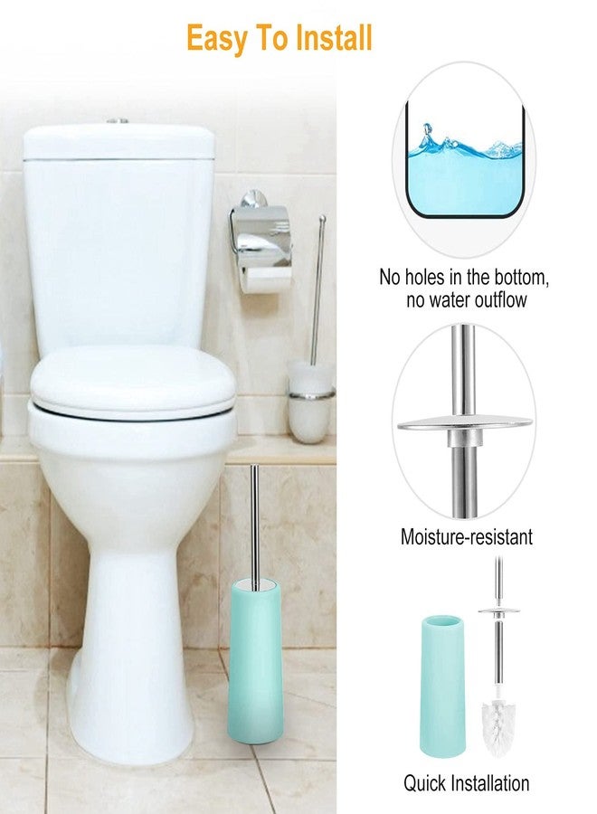 TeqHome طقم إكسسوارات الحمام من TeqHome، طقم حمام كامل مكون من 6 قطع: موزع صابون، حامل فرشاة أسنان، كوب، صحن صابون، فرشاة تنظيف المرحاض، سلة مهملات (أزرق مائي). - Image 4