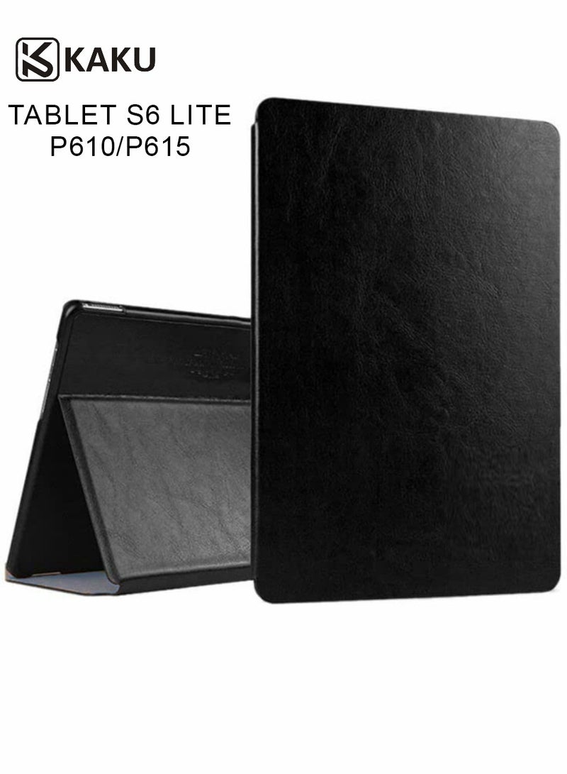 Kaku Leather Protective Case Cover For Samsung Galaxy Tablet S6 Lite P610/P615 Kaku Case Black - Image 1