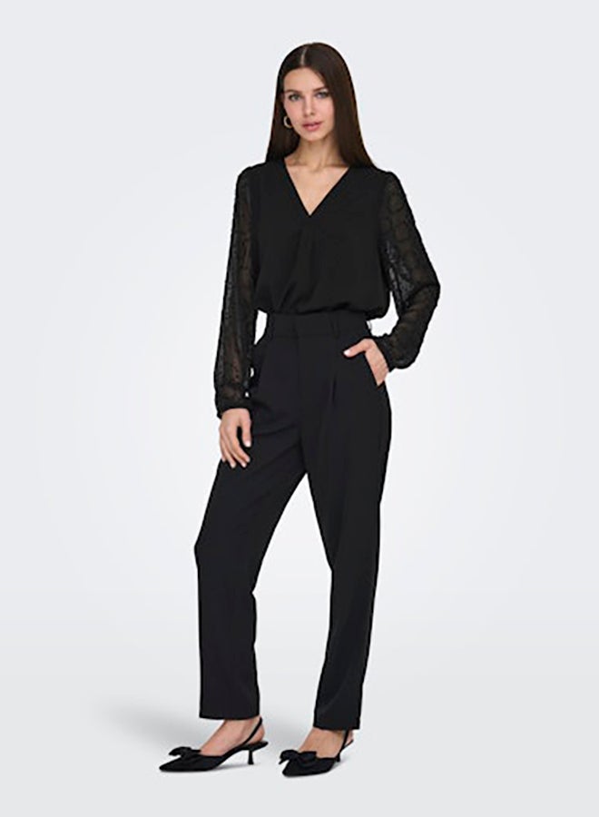 ONLY ONLY Womens Masja Longsleeve V-Neck Shirt  - Image 1