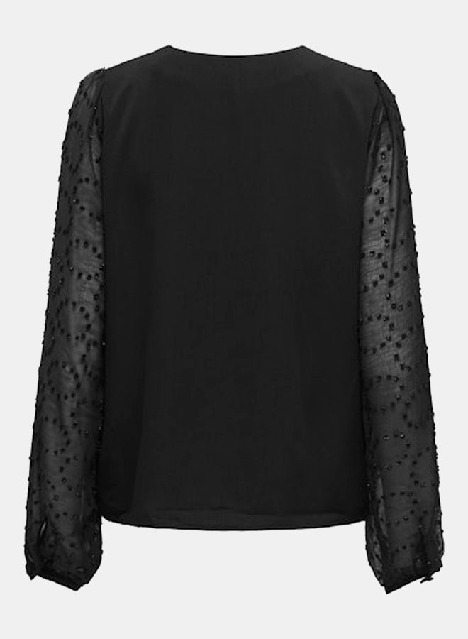 ONLY ONLY Womens Masja Longsleeve V-Neck Shirt  - Image 5
