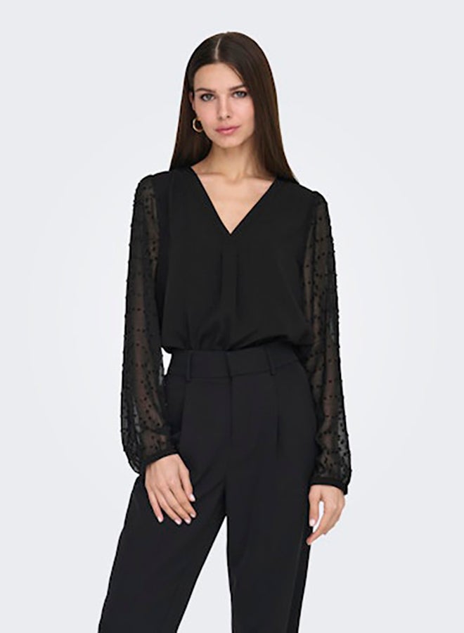 ONLY ONLY Womens Masja Longsleeve V-Neck Shirt  - Image 2