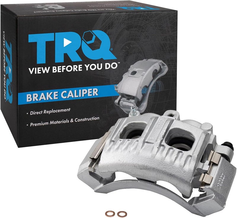 TRQ Front Right Brake Caliper w/Bracket Passenger Side Compatible with 1997-2002 Ford Expedition 1999-2003 F-150 2004 F-150 Heritage 1997-1999 F-250 1997 F-250 HD 1998-2002 Lincoln Navigator - Image 1