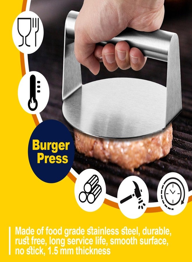 HaSteeL 5.5 Inch Smash Burger Press, Stainless Steel Round Smasher for Flat Top Griddle Grilling Cooking - 2 Pack - Image 3