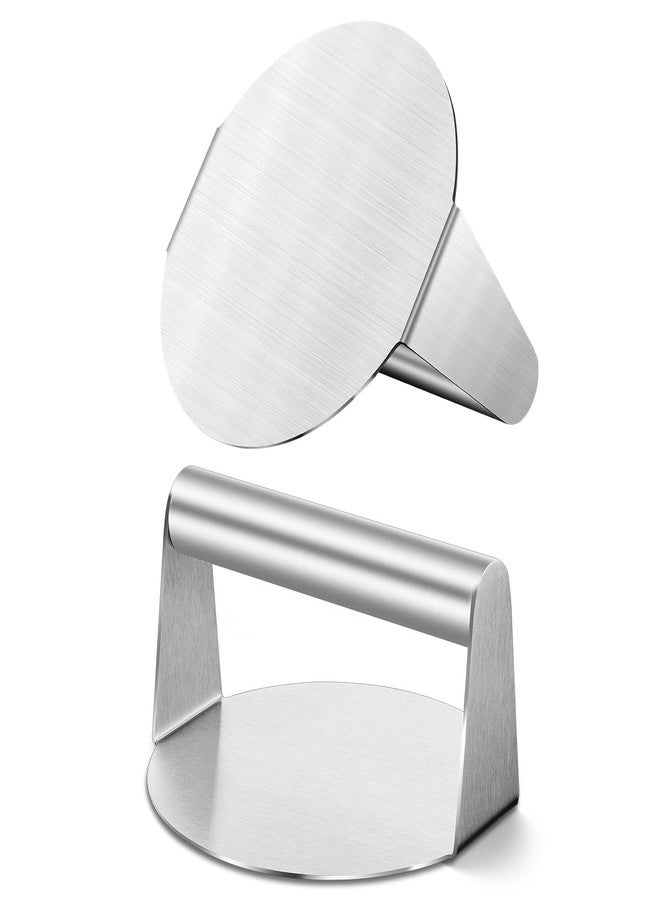 HaSteeL 5.5 Inch Smash Burger Press, Stainless Steel Round Smasher for Flat Top Griddle Grilling Cooking - 2 Pack - Image 1