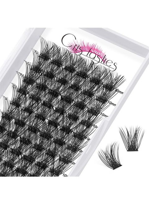 Lash Clusters DIY Eyelash Extensions 78pcs Crislashes Cluster Lashes 10mm C Curl Lash Clusters Wispy Eyelash Clusters Volume Lash Clusters DIY Cluster Eyelash Extensions for Home Use(H-C Curl-10mm)