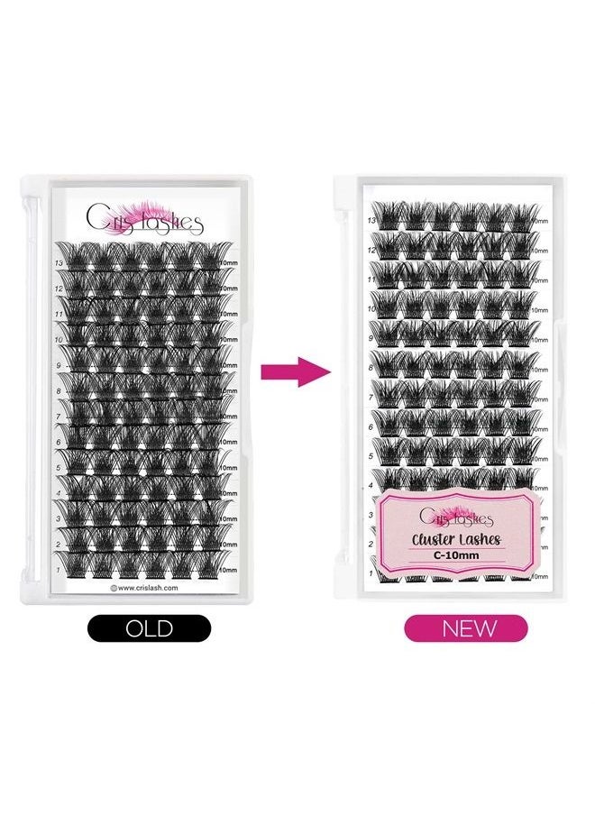 Lash Clusters DIY Eyelash Extensions 78pcs Crislashes Cluster Lashes 10mm C Curl Lash Clusters Wispy Eyelash Clusters Volume Lash Clusters DIY Cluster Eyelash Extensions for Home Use(H-C Curl-10mm)