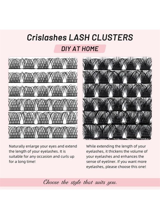Lash Clusters DIY Eyelash Extensions 78pcs Crislashes Cluster Lashes 10mm C Curl Lash Clusters Wispy Eyelash Clusters Volume Lash Clusters DIY Cluster Eyelash Extensions for Home Use(H-C Curl-10mm)
