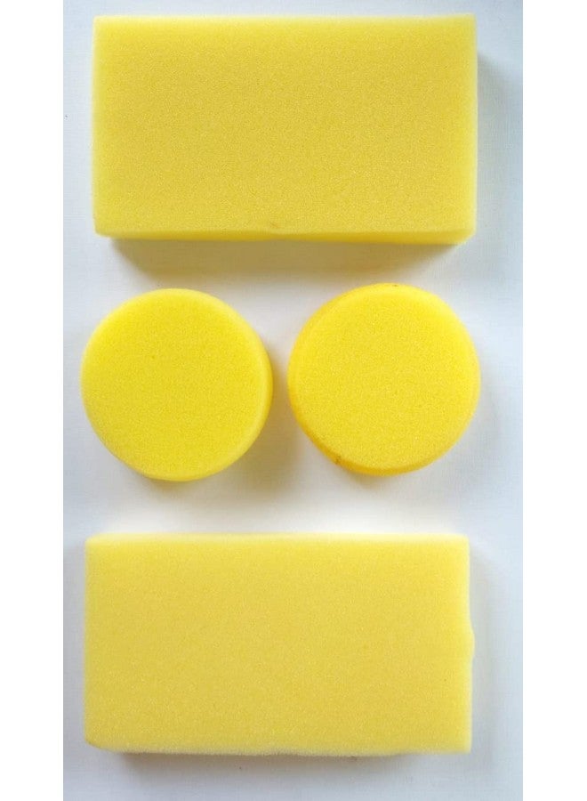 MSGH Synthetic Acrylic Art Paint Combo Sponge Set for Painting, Crafts, Pottery, Cleaning (Standard Size, Yellow) (2 PCS Round+ 2 PCS Rectangular) - Image 1