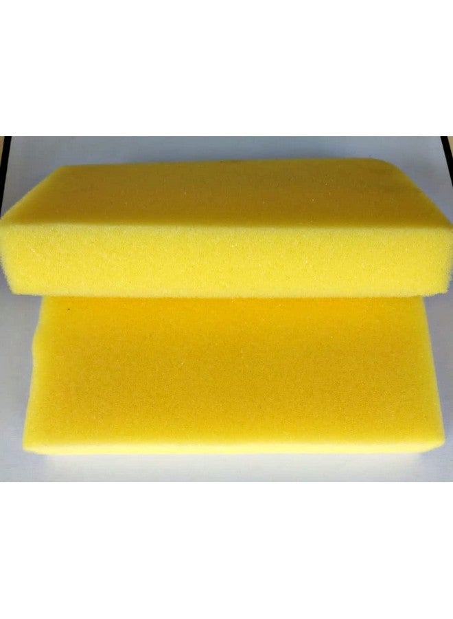 MSGH Synthetic Acrylic Art Paint Combo Sponge Set for Painting, Crafts, Pottery, Cleaning (Standard Size, Yellow) (2 PCS Round+ 2 PCS Rectangular) - Image 2