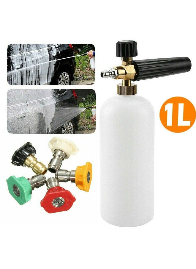 Generic - Snow Foam Lance Auto Pressure Washer Jet Quick Release Foam Sprayer with 1/4'' Inch Quick Connector & 5 Washer Nozzle Tips - Image 1