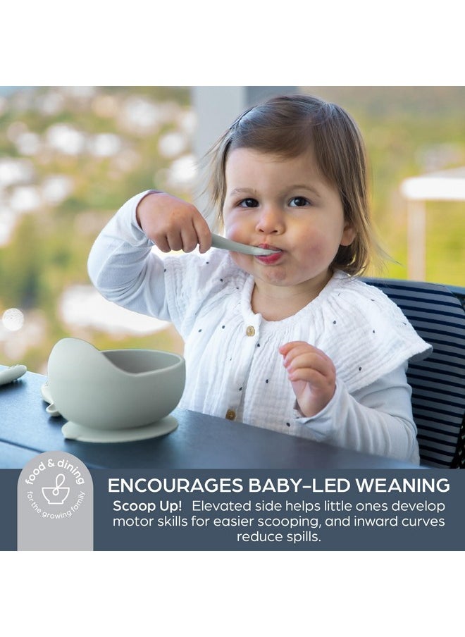 dreambaby Dreambaby Silicone Suction Scooper Bowl - High Edge for Self Feeding - 100% Food Grade Silicone Bowl for Baby Led Weaning, Seafoam  - Image 1