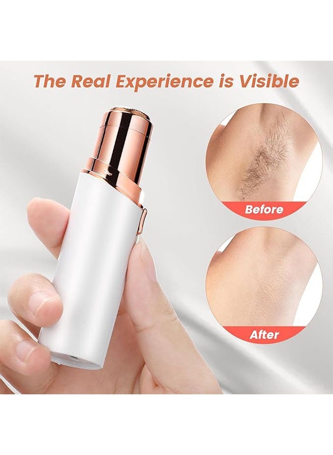 Facial Hair Removal for Women with 2 Pcs Replacement Heads, Face Electric for Upper Lips, Chin, Arms and Cheeks, Painless Face Razor, White - Image 2